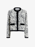 Proenza Schouler Still Life image of Amina Jacket in Jacquard Alpaca in Black, white zebra