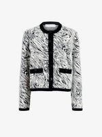 Proenza Schouler Still Life image of Amina Jacket in Jacquard Alpaca in Black, white zebra