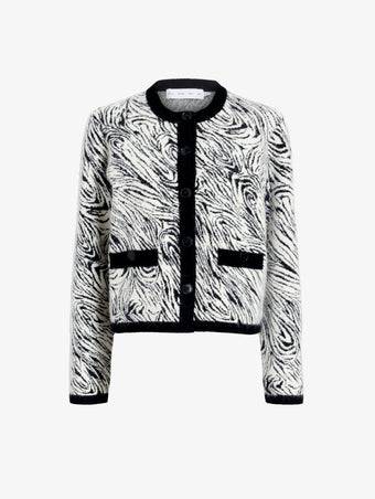 Proenza Schouler Still Life image of Amina Jacket in Jacquard Alpaca in Black, white zebra