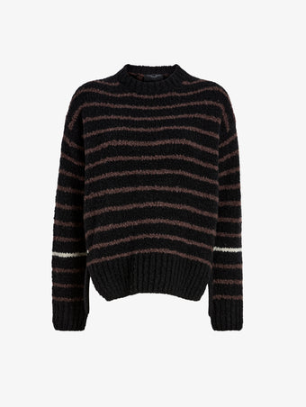 Proenza Schouler Still Life image of Leonie Sweater in Stripe Wool in Black Multi