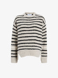 Proenza Schouler Still Life image of Leonie Sweater in Stripe Wool in Dark Grey Multi