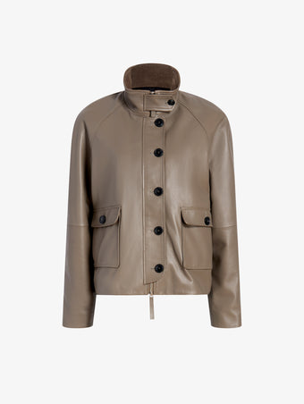 Proenza Schouler Still Life image of Gio Jacket in Lightweight Leather in Fawn