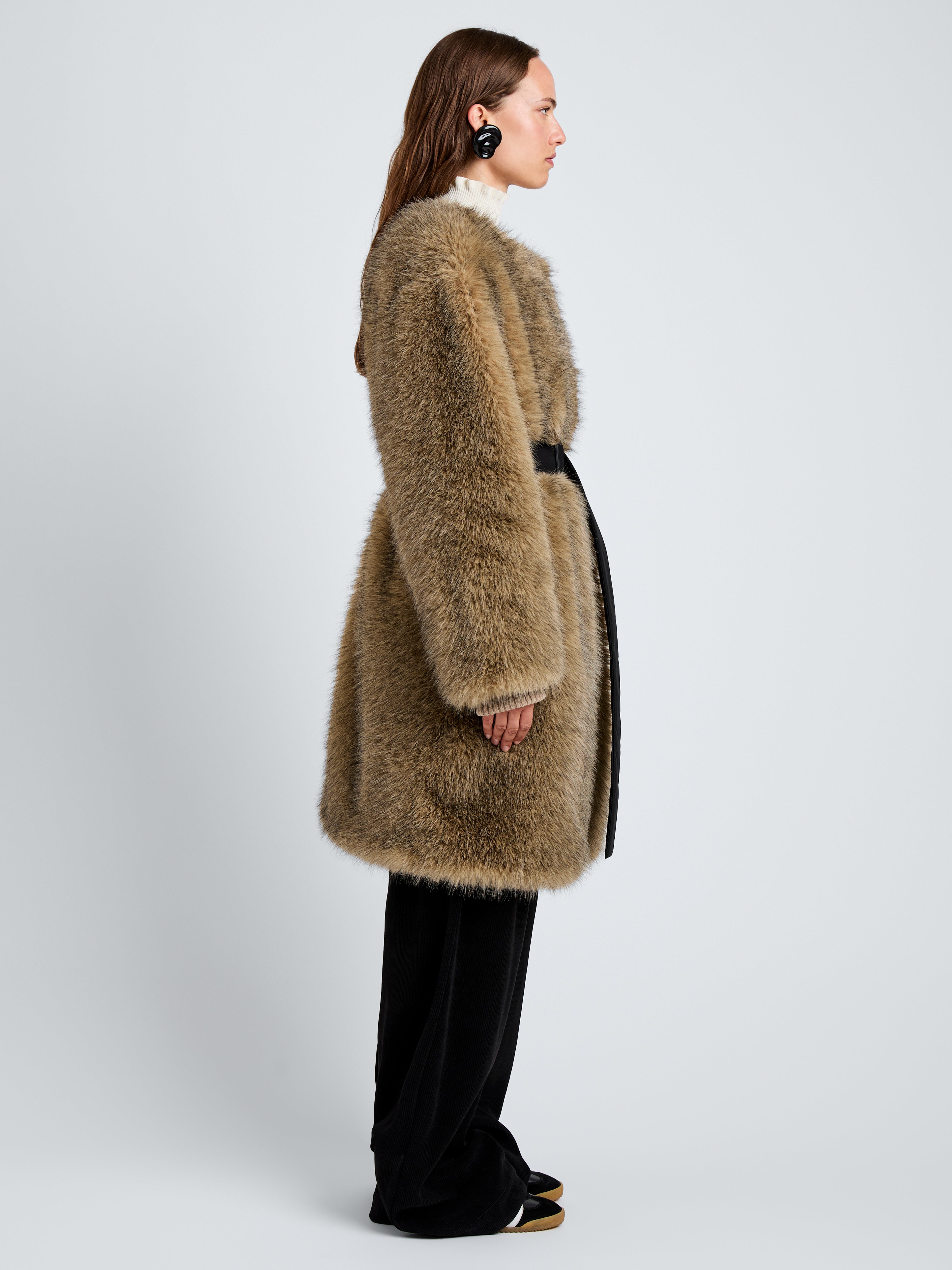 Proenza Schouler White Label Khai Coat in Faux Fur - Natural