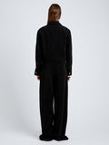 Proenza Schouler Back full length image of model wearing Nima Jacket in Corduroy in Black