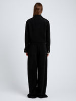 Proenza Schouler Back full length image of model wearing Nima Jacket in Corduroy in Black