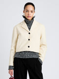 Proenza Schouler Front cropped image of model wearing Nima Jacket in Corduroy in Off White