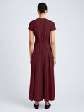 Proenza Schouler Back full length image of model wearing Noelle Dress in Eco Jersey in Wine