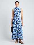 Proenza Schouler Front full length image of model wearing Valentina Dress in Printed Soft Jersey in InkSky