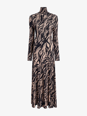 Proenza Schouler Still Life image of Mabel Dress in Marble Jersey in Fawn Multi