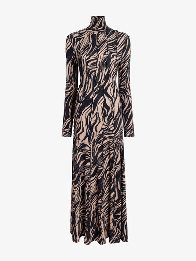 Proenza Schouler Still Life image of Mabel Dress in Marble Jersey in Fawn Multi