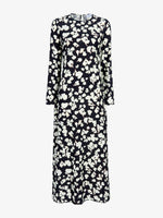 Proenza Schouler Still Life image of Waverly Dress in Printed Soft Twill in Black Floral