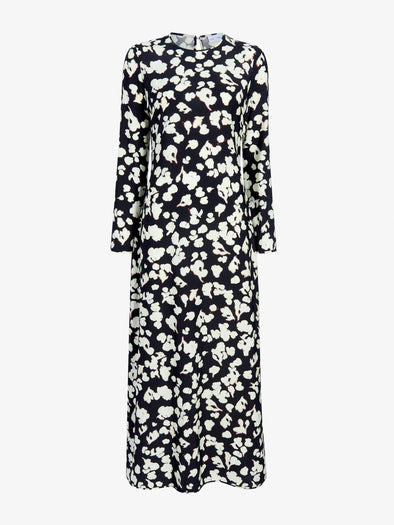 Proenza Schouler Still Life image of Waverly Dress in Printed Soft Twill in Black Floral
