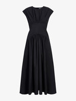 Proenza Schouler Still Life image of model wearing Nyssa Dress in Tech Cotton in Black