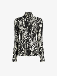 Proenza Schouler Still Life image of Audrey Top in Marble Jersey in Asphalt Multi