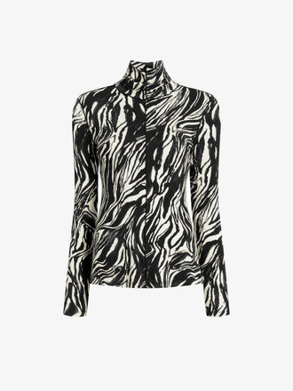Proenza Schouler Still Life image of Audrey Top in Marble Jersey in Asphalt Multi