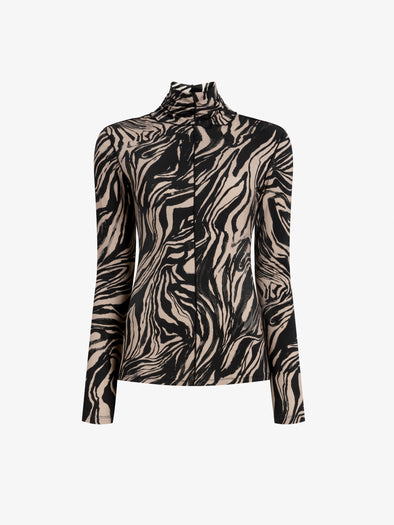Proenza Schouler Still Life image of Audrey Top in Marble Jersey in Fawn Multi