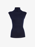 Proenza Schouler Still Life image of Zane Top in Brushed Rib in Navy