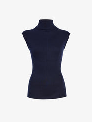 Proenza Schouler Still Life image of Zane Top in Brushed Rib in Navy