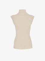 Proenza Schouler Still Life image of Zane Top in Brushed Rib in Oat Melange