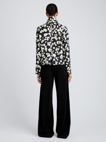 Ansel Top in Printed Soft Twill