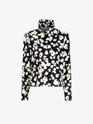 Proenza Schouler Still Life image of Ansel Top in Printed Soft Twill in Black Floral