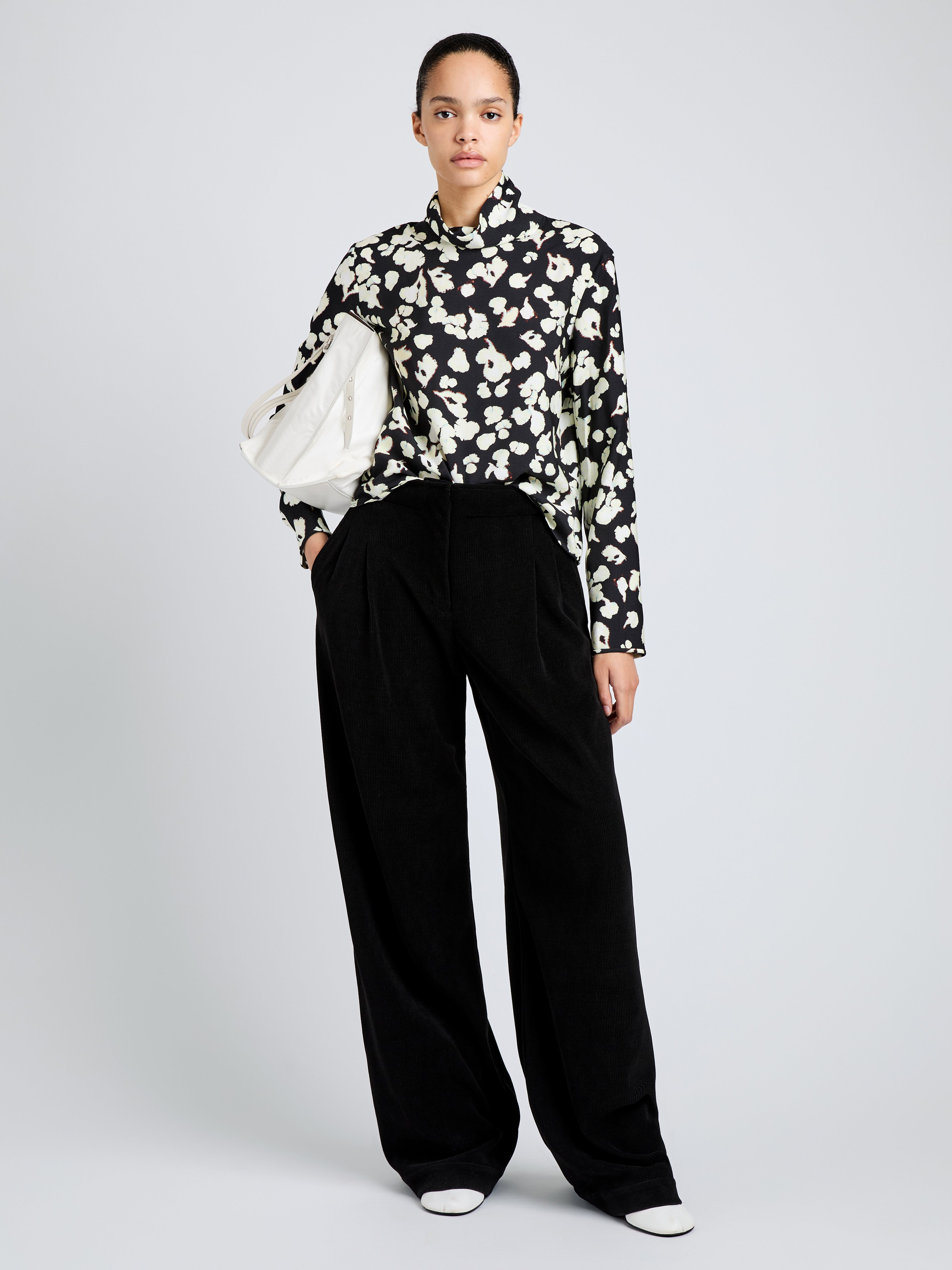 Proenza Schouler White Label Ansel Top in Printed Soft Twill