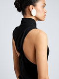 Proenza Schouler Detail image of model wearing Taryn Top in Jacquard Flou in Black