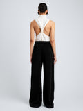 Proenza Schouler Back full length image of model wearing Taryn Top in Jacquard Flou in Off White