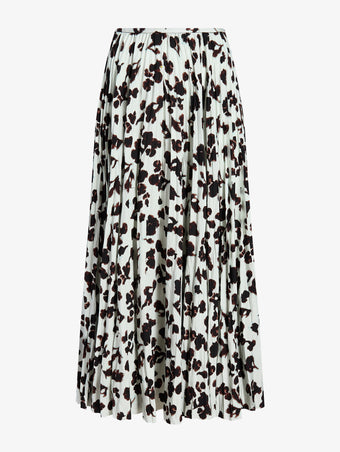 Proenza Schouler Still Life image of Runa Skirt in Printed Soft Twill in Acqua Floral