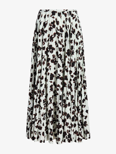 Proenza Schouler Still Life image of Runa Skirt in Printed Soft Twill in Acqua Floral
