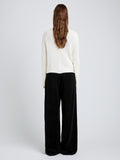 Proenza Schouler Back full length image of model wearing Aria Pant in Corduroy in Black