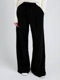Proenza Schouler Detail image of model wearing Aria Pant in Corduroy in Black