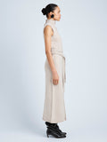 Proenza Schouler Side full length image of model wearing Zola Knit Dress in Wool in Off White