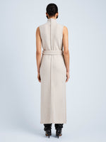 Proenza Schouler Back full length image of model wearing Zola Knit Dress in Wool in Off White