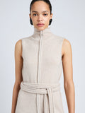 Proenza Schouler Detail image of model wearing Zola Knit Dress in Wool in Off White