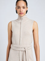 Proenza Schouler Detail image of model wearing Zola Knit Dress in Wool in Off White