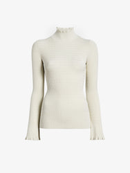 Proenza Schouler Still Life image of Phyllis Turtleneck in Geo Knits in Off White