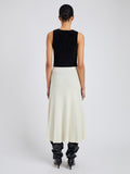 Proenza Schouler back image of model wearing Stina Skirt in Geo Knits in off white