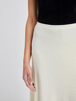 Proenza Schouler detail image of model wearing Stina Skirt in Geo Knits in off white