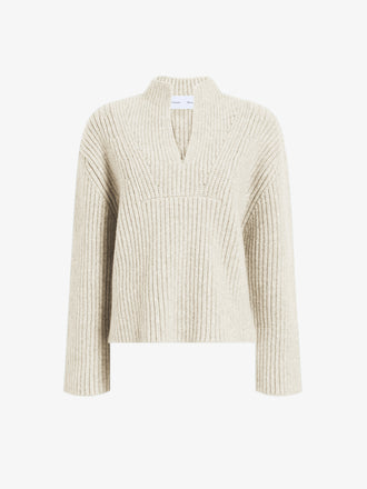 Proenza Schouler Still Life image of Meron Sweater in Melange Merino in Off White Melange
