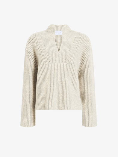 Proenza Schouler Still Life image of Meron Sweater in Melange Merino in Off White Melange