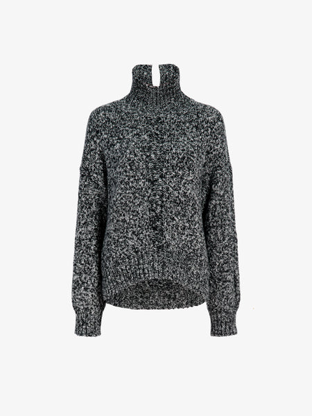Proenza Schouler White Label Sol Sweater in Melange Alpaca - Black