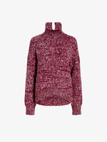 Proenza Schouler Still Life image of Sol Sweater in Melange Alpaca in Wine Melange