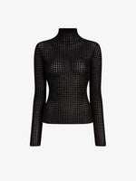 Proenza Schouler Still Life image of Zella Top in Check Merino in Black