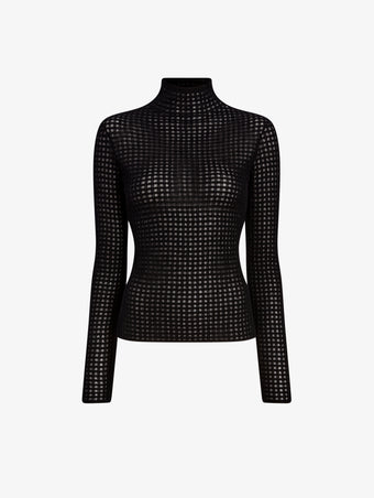 Proenza Schouler Still Life image of Zella Top in Check Merino in Black