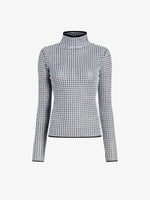 Proenza Schouler Still Life image of Zella Top in Check Merino in BlackJade