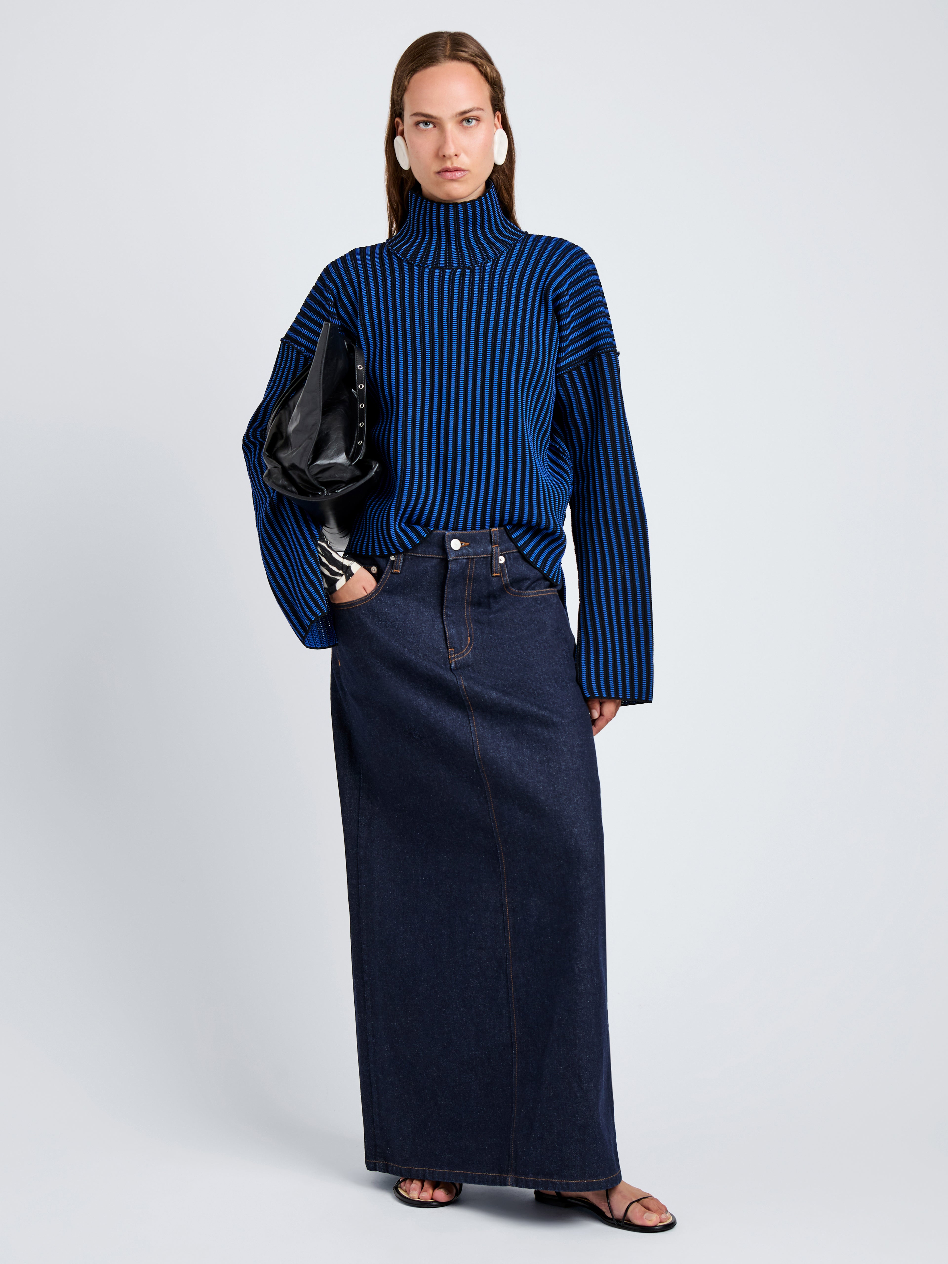 Proenza Schouler White Label Elysia Sweater in Ladder Stripe Knit
