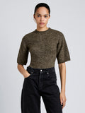 Proenza Schouler Front cropped image of model wearing Dana Sweater in Wool in Branch