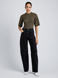 Proenza Schouler Front full length image of model wearing Dana Sweater in Wool in Branch