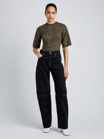 Proenza Schouler Front full length image of model wearing Dana Sweater in Wool in Branch